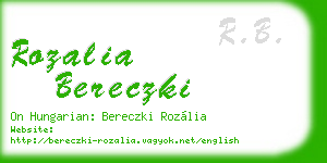 rozalia bereczki business card